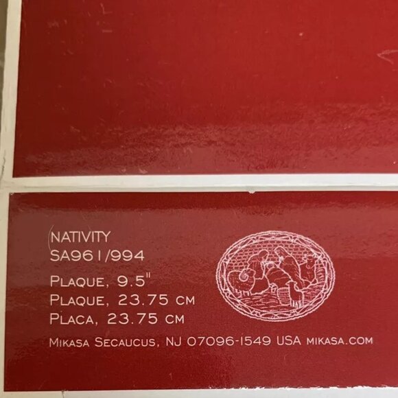 NWT in Box Mikasa Rejoice Crystal Nativity Plate Plaque 9.5" Christmas Germany - Picture 2 of 2